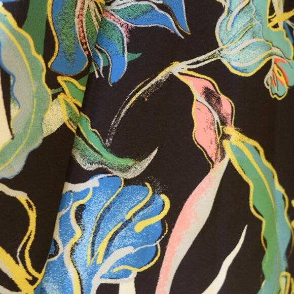 H&M scuba floral Hawaiian midi circle Neoprene skirt 6 4 - Picture 2 of 16